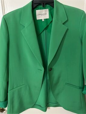 Lafayette 148 New York Emerald Green Single-Button Blazer